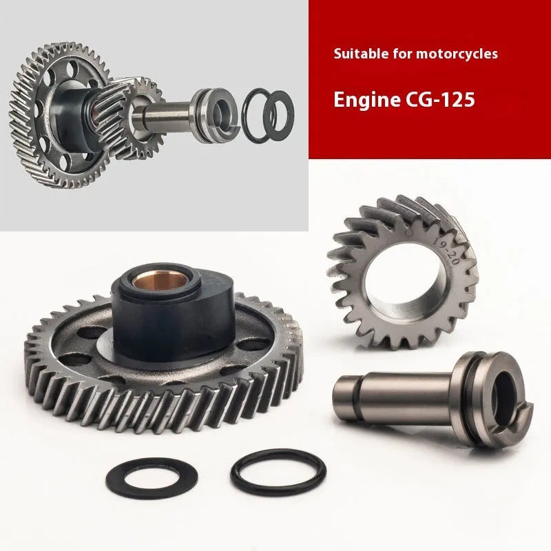 Camshaft three-piece set for CG125 motorcycle engine, metal construction with visible lobes and journals