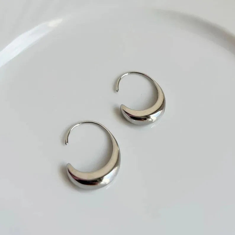 Retro snake design women's earrings in gold and silver electroplated alloy