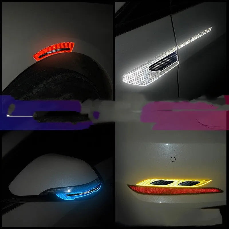 Blue reflective resin safety tape strips for car wheel bumpers, 17mm wide.