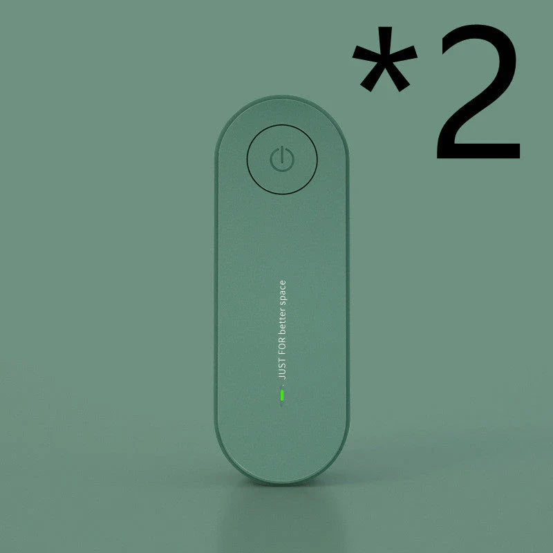 Compact negative ion air purifier in various colors, releasing 5 million ions to purify the air in your home or office