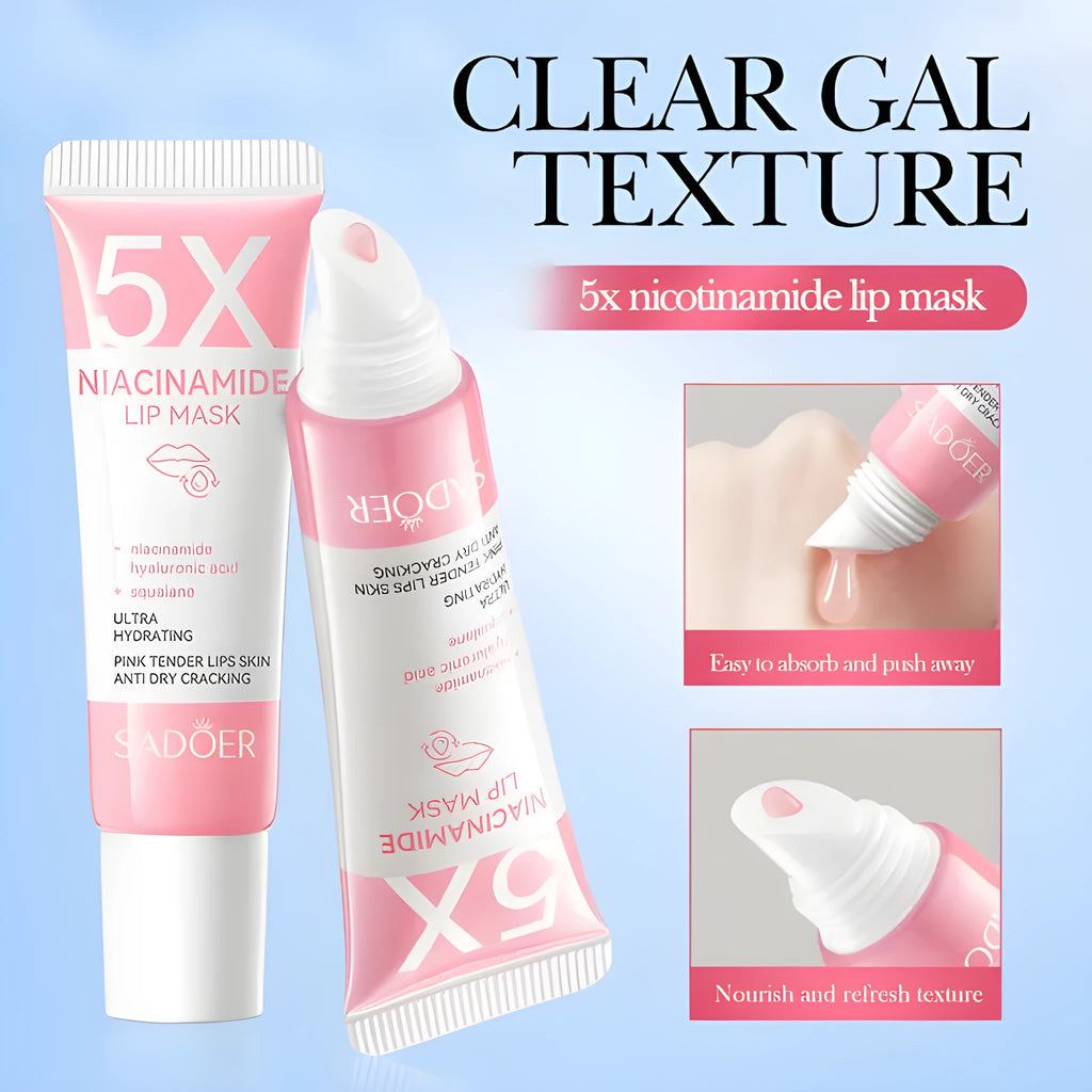 10g jar of Nicotinamide Powder Lip Moisturising Film, an anti-chapping lip mask with ceramide and Vitamin C.