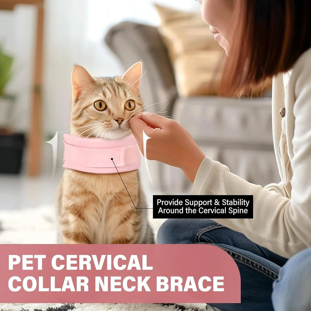 Soft cat cone recovery collar in grey or pink with four size options for post-surgery protection