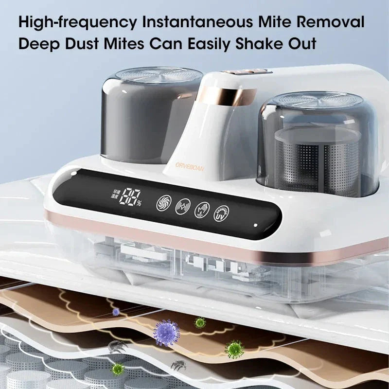 Cordless Handheld Vacuum Cleaner for Mattress and Bedding - Powerful Suction, UV Sterilization, and HEPA Filtration for Dust Mite Removal