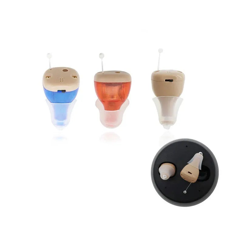 G19 TWS true wireless sound amplifier in silicone casing with charging silo, red blue colour option