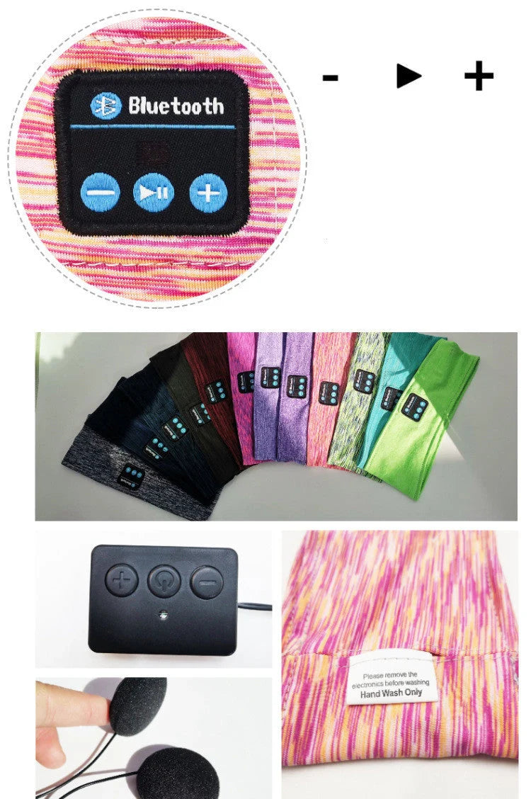 Wireless eye mask with Bluetooth headset in pink, black, grey, rose red, and lake blue options