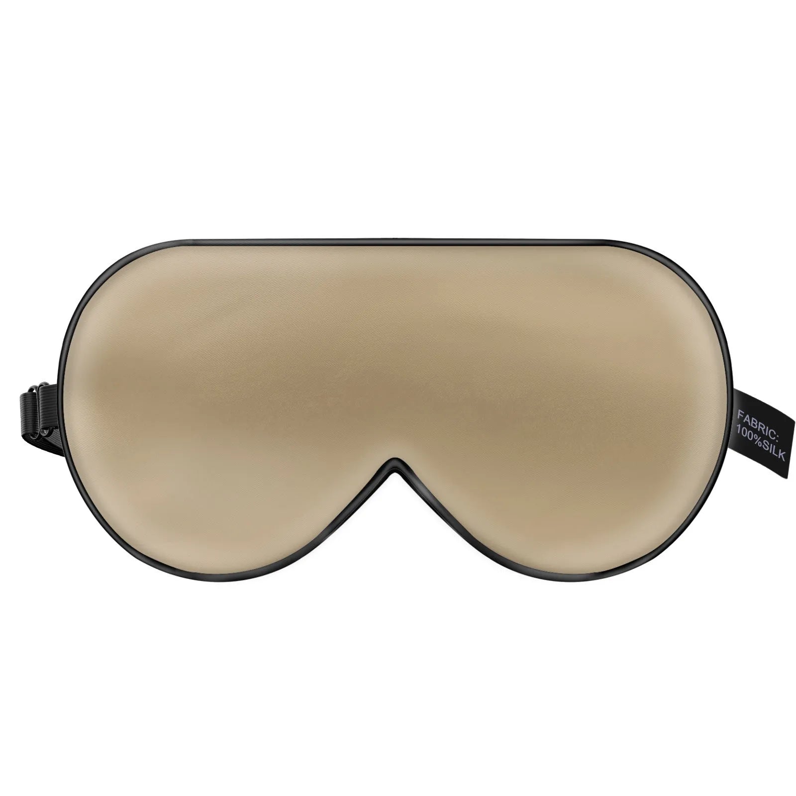 Double-sided mulberry silk eye mask in one of 21 colours, showing embroidered detail and measuring 22x11cm.