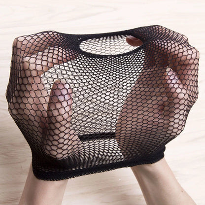 Wig hair net with geometry plaid pattern and two-head pass design in cloth material