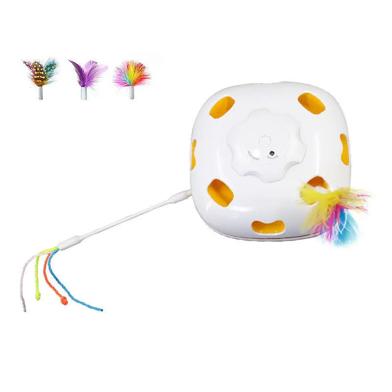 Automatic self-play cat toy teaser with laser pointer in picture colour
