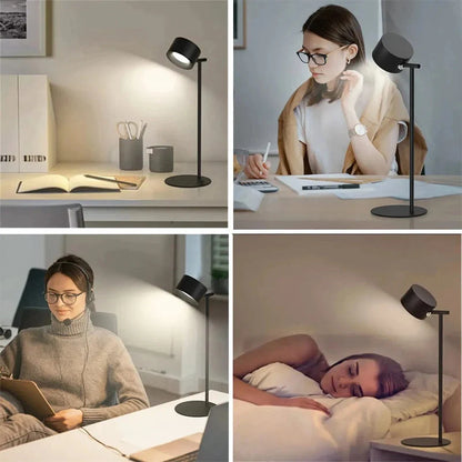 Magnetic Touchable LED USB Rechargeable Table Lamp with 360° rotation and cordless design