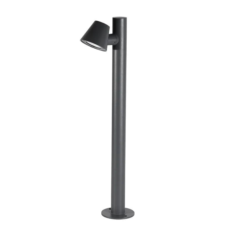 Minimalist IP65 die-cast aluminium LED outdoor lawn lamp in garden setting, single head column light