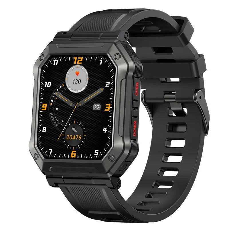 Smart bracelet with heart rate and blood pressure monitor on wrist, black colour, TFT screen
