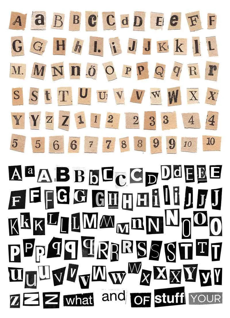 English letters and numbers decoration stickers in cute style with printed design