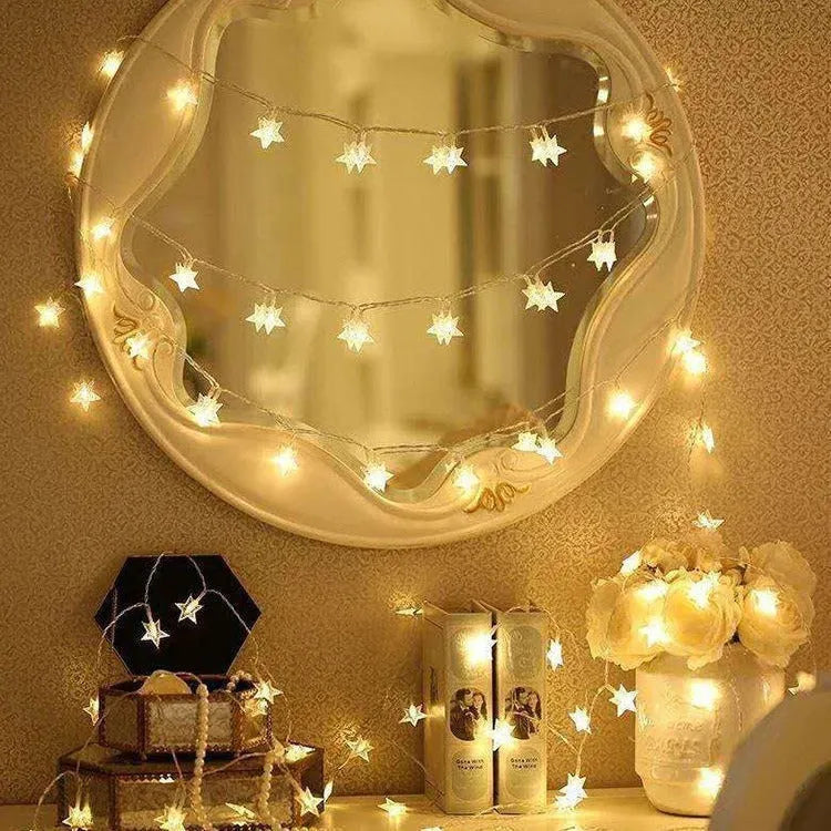 3 metre LED star light string with 20 warm white glass bulbs for outdoor decoration