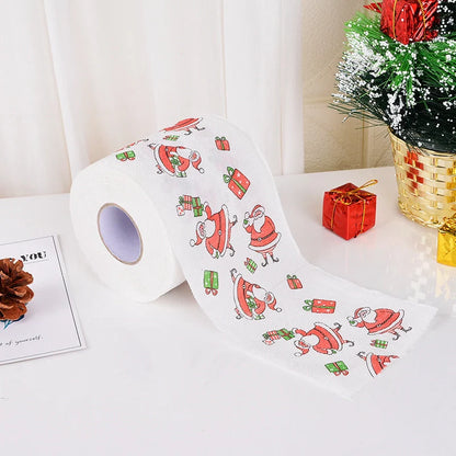 Festive Christmas toilet roll paper with Santa Claus design