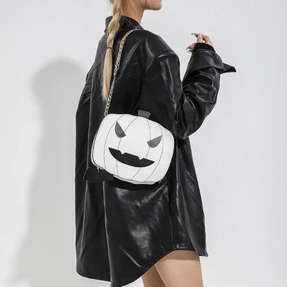 Halloween Cartoon Pumpkin Shoulder Bag in various colours with chain strap