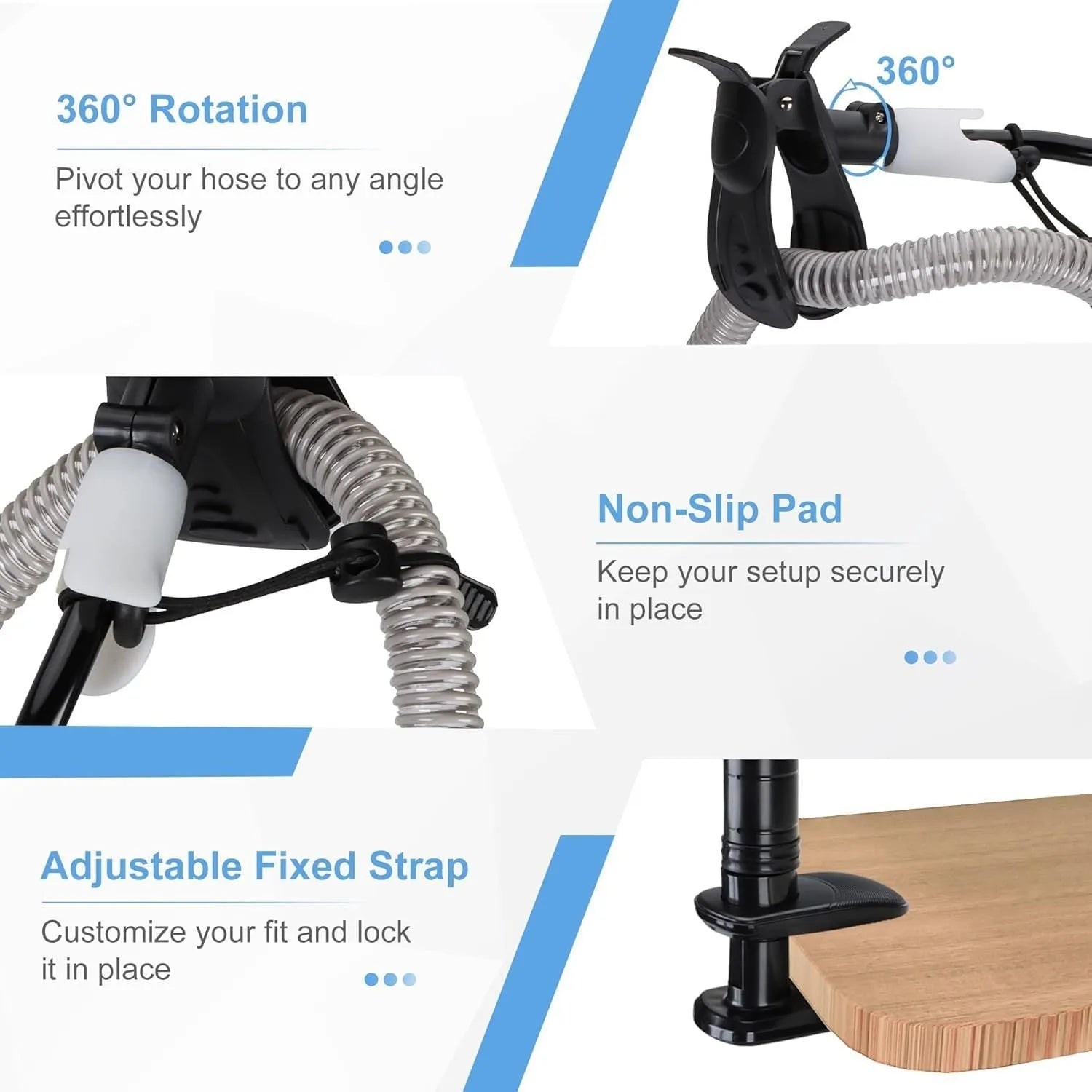 95cm aluminium alloy ABS ventilator hose bracket in black or white for hospital and home care