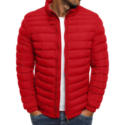 Rugged outdoor jacket in various colors with zipper pockets and padded lining for warmth and weather protection