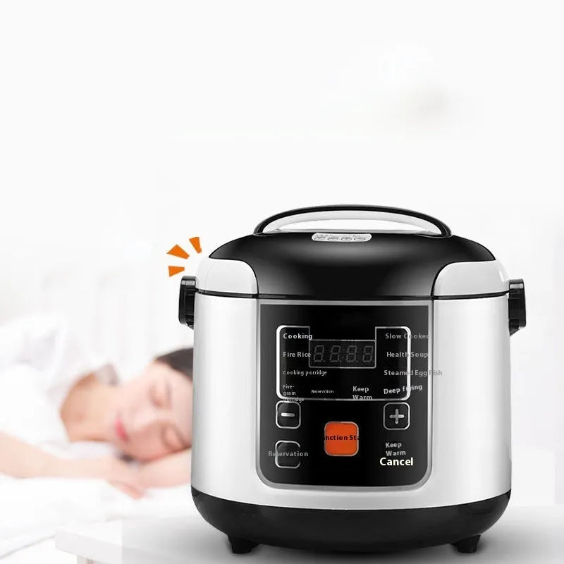 12V 24V black vehicle rice cooker with 2 litre capacity stainless steel pot