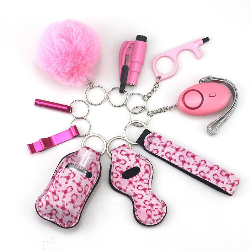 Keychain accessory bottles in various colours, made from durable artificial leather