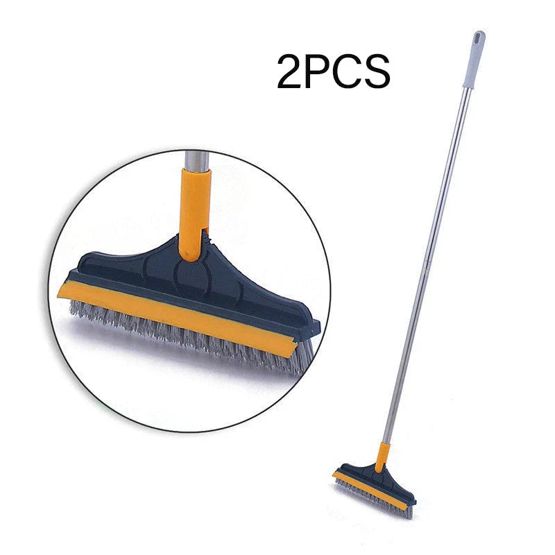 Multipurpose cleaning bristle brush with triangular head and 120-degree rotating design for floors, bathrooms, tiles, and more