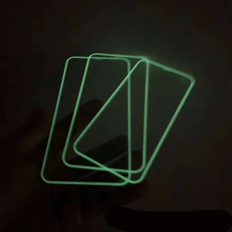Luminous soft edge tempered glass screen protector for Apple iPhone models with fluorescent colour finish