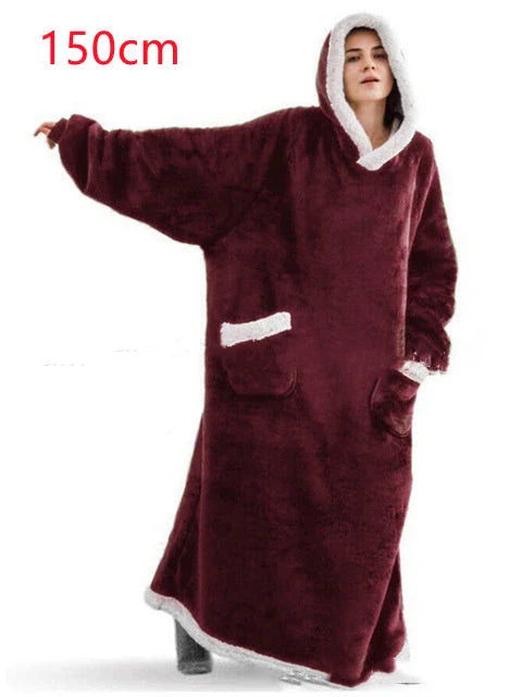 Cozy TV Hoodie Blanket in Variety of Colors - Plush Polyester Pullover with Front Pockets for Relaxation and Comfort