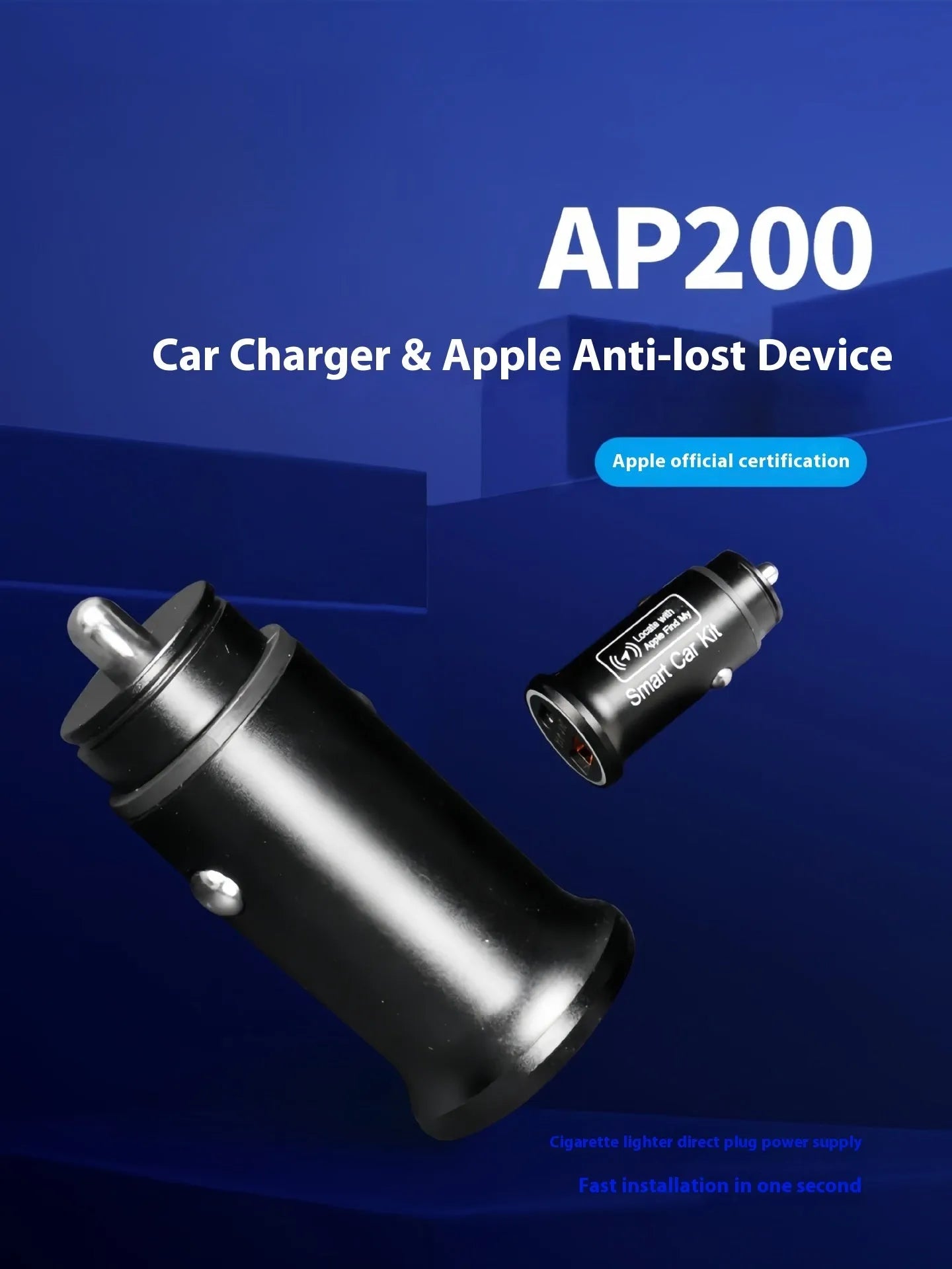 Black car charger GPS locator tracker device for vehicle security.