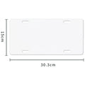 White aluminium licence plate blank sheet measuring 30.3 by 15 centimetres.