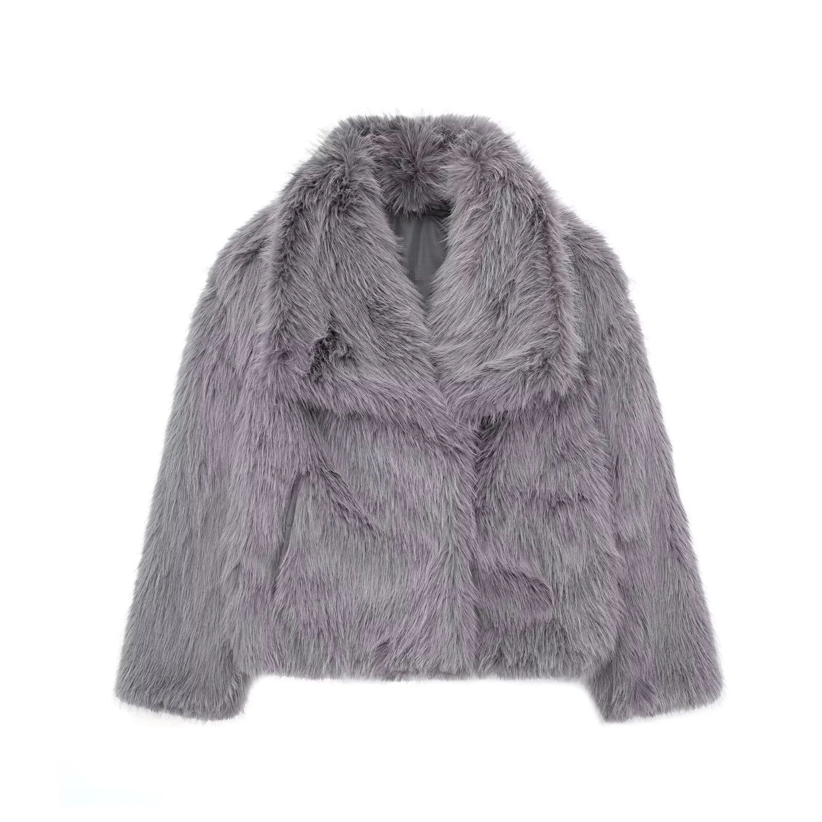 Cozy plush winter coat for women, available in a range of stylish colors