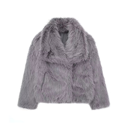Cozy plush winter coat for women, available in a range of stylish colors