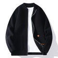 Men's straight fit striped sweater cardigan jacket in a choice of five colours on a hanger.