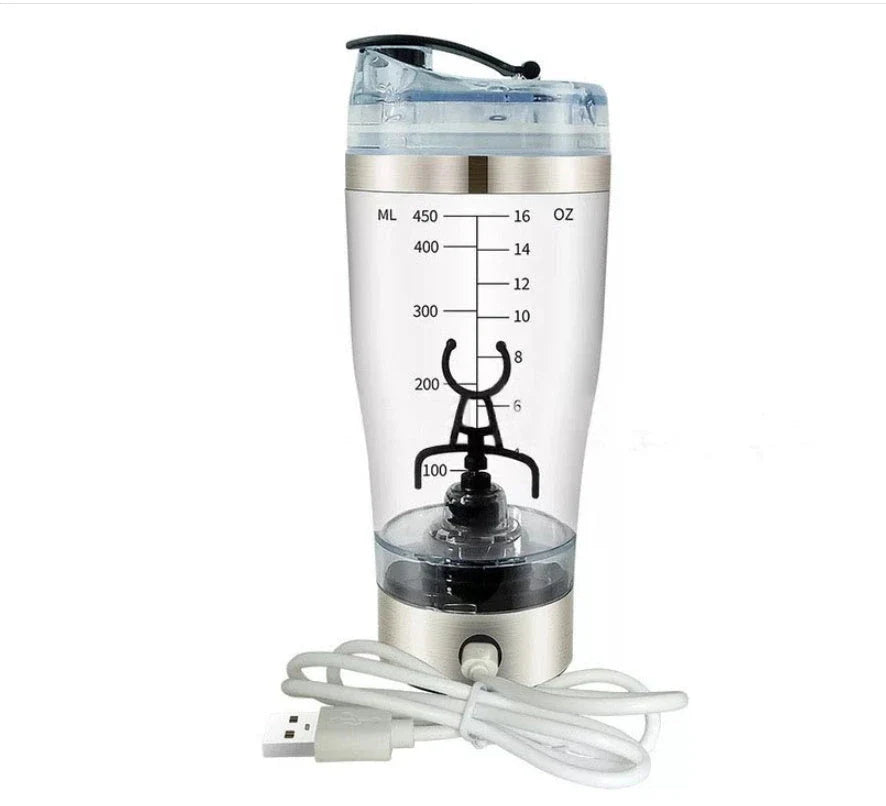 Portable USB-powered electric protein shake mixer with vortex blending technology and large 600ml capacity