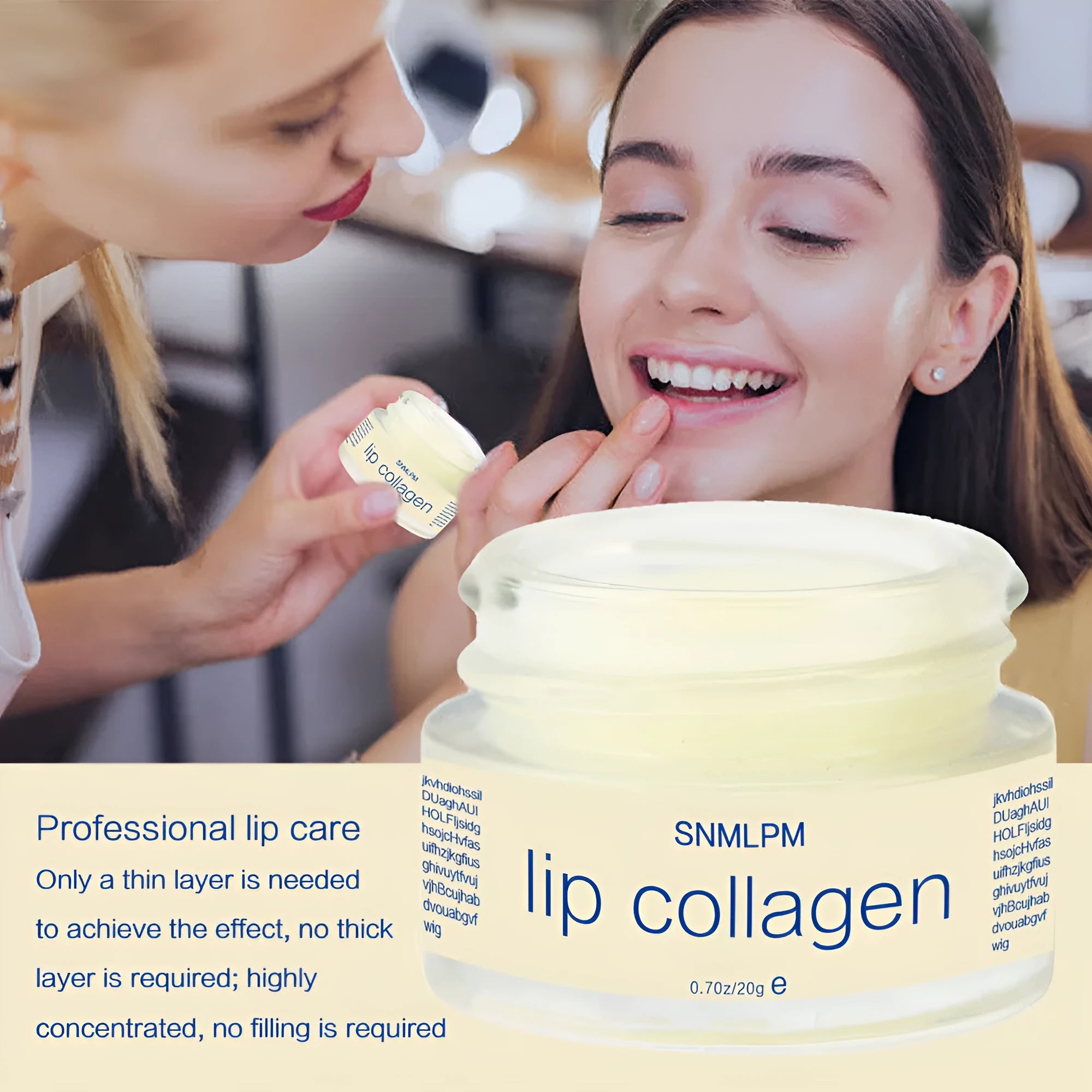 Universal moisturising and firming lipstick with 20g net content in sample packaging
