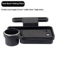 Car steering wheel laptop stand with table tray and foldable cup holder in matte black finish
