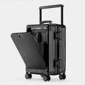 Draw-bar luggage 24-inch anti-fall PC suitcase with USB port and lock in black