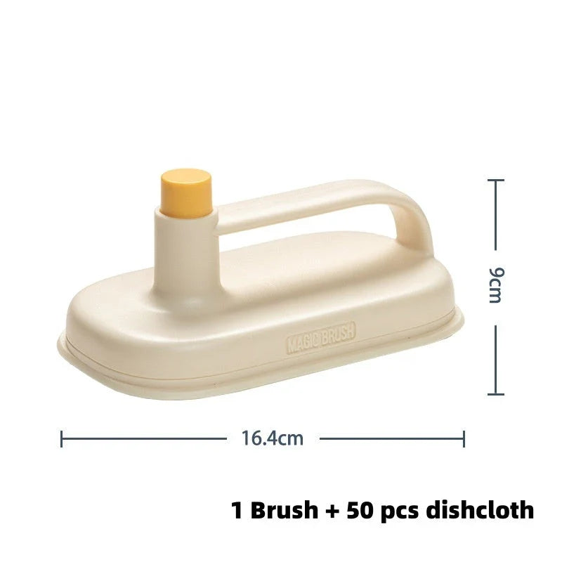 Versatile Cleaning Brush with Disposable Wipes for Effortless Cleaning of Kitchens, Bathrooms, and More