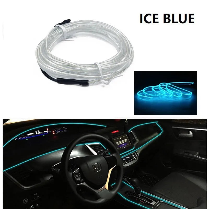 6-metre flexible USB LED car interior ambient lighting strip in multiple colour options