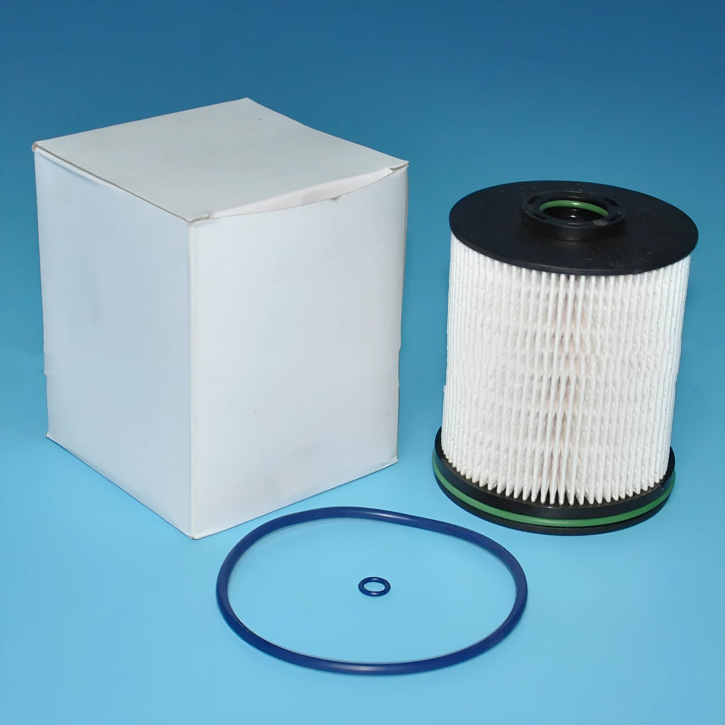 Diesel fuel filter element with gasket for Vauxhall and Opel Astra models, 106mm tall.
