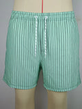Men's striped casual shorts in polyester blend fabric with straight leg opening in light blue colour