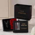Korean style soap flower bouquet gift set in a red handbag gift box.