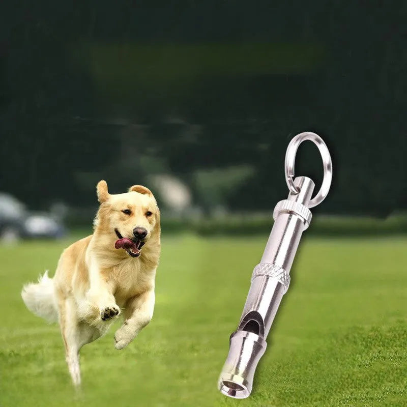 Metallic brass ultrasonic adjustable dog whistle for training with pitch control nut