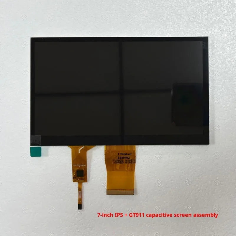 7 inch IPS LCD touch screen display with 1024x600 resolution on white background