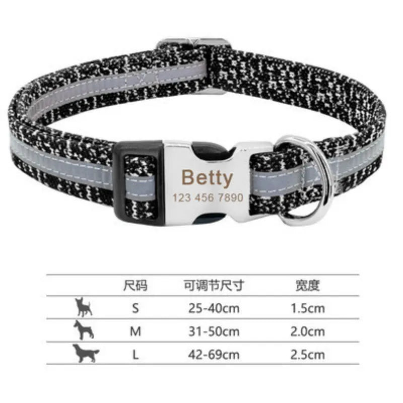 Adjustable polypropylene dog collar with plastic buckle in three colour options