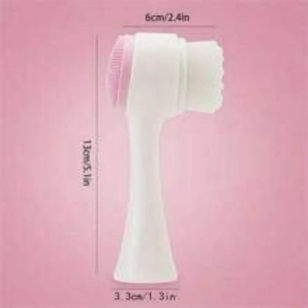 Blue and pink nylon pet paw brush for dogs and cats on a white background