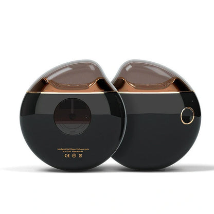 White electric baby nail clippers with safety grinding technology and USB charging cable