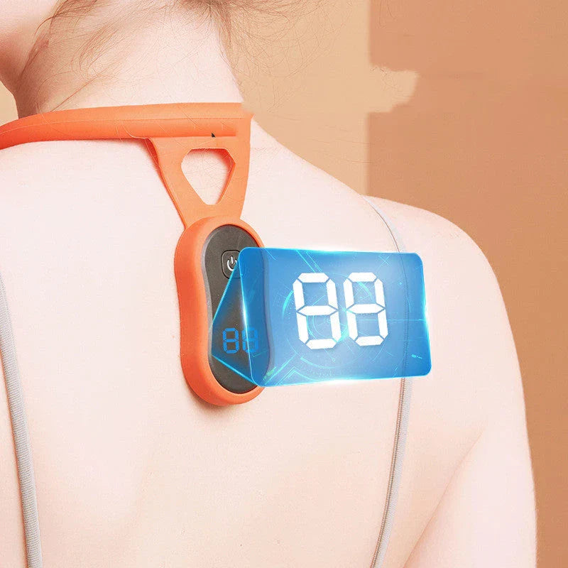 Premium silicone posture correcting neckband with real-time posture monitoring and smart vibration reminders for improved spinal alignment and reduced neck, back, and shoulder discomfort.