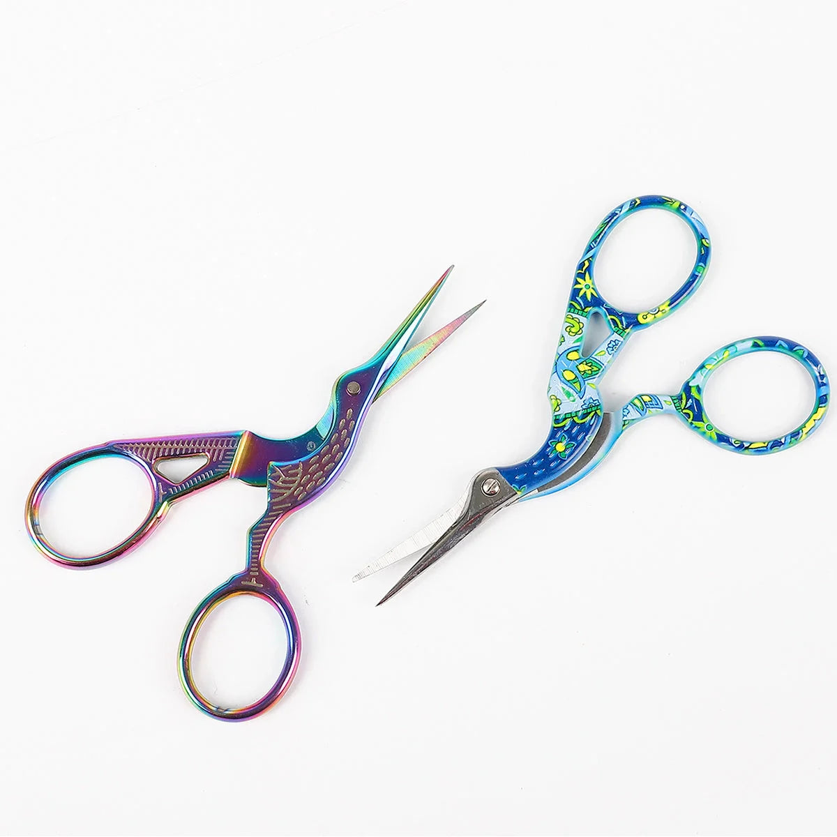 Stainless steel retro scissors in crane shape for precise cutting, available in multiple colours
