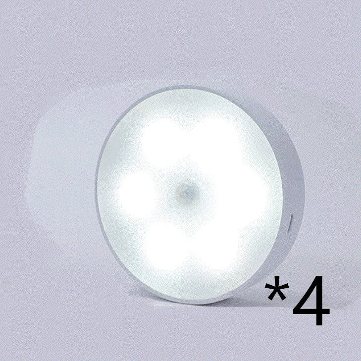 USB rechargeable motion sensor LED puck light for cabinets and night use