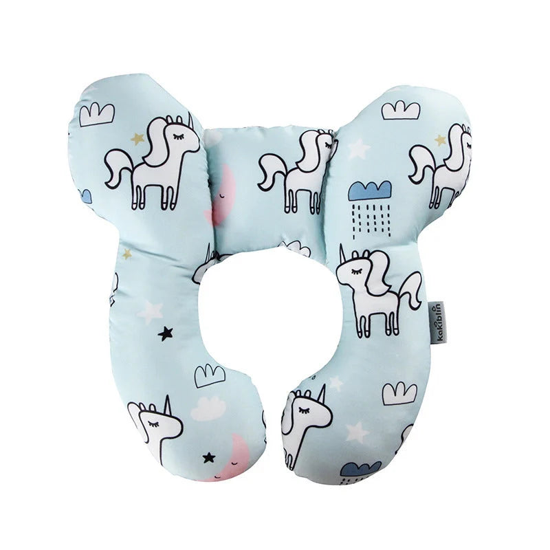 U-shaped baby head support pillow in various styles for car safety seats