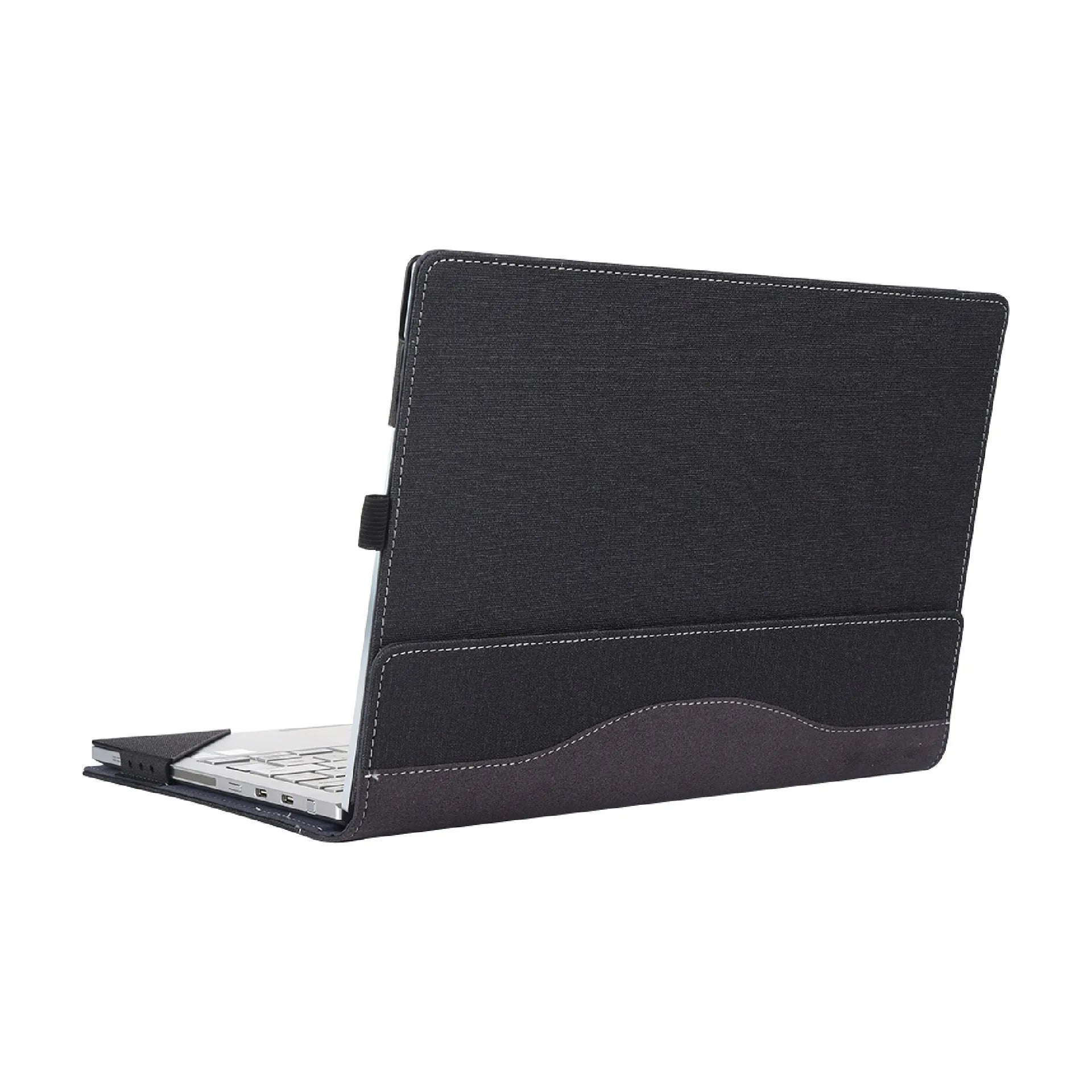 Black imitation leather protective sleeve for Microsoft Surface Laptop 6 with bracket design